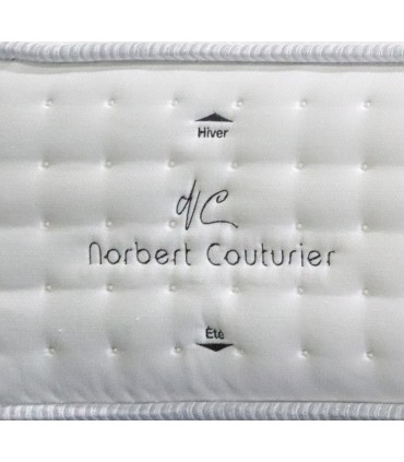 Matelas réf: HERITAGE Norbert Couturier- H33 cm- 4800 R. ensachés 7 zones- Eté/100% bambou naturel - Hiver/ pure laine vierge