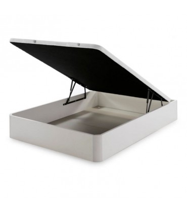 Sommier Coffre Réf: GOYA - Hauteur utile 28.5 cm - Vérins hydrauliques - Fond mélaminé blanc 12 mm - Entièrement démontable