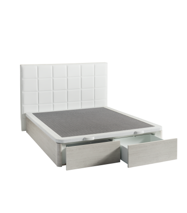 Sommier Coffre Réf: TERUEL - Hauteur utile 28.5 cm - Vérins hydrauliques - Fond mélaminé blanc 12 mm - Entièrement démontable