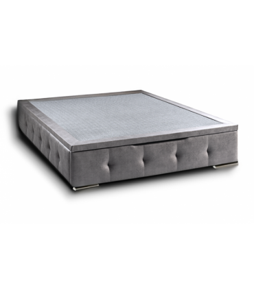 Sommier Coffre Réf: ANKARA - Capitonné - Hauteur utile 28 cm - Vérins hydrauliques - Fond mélaminé blanc 12 mm