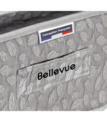 Matelas réf: BELLEVUE Norbert Couturier - H33 cm - 800 R. ensachés 7 zones - Sur-matelas cousu : Accueil 6 cm de Visco SOFT