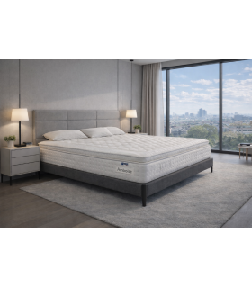 Matelas réf: AMBOISE Norbert Couturier- H33 cm- HYBRIDE - 800 R. ensachés 7 zones - Sur-matelas cousu- accueil 6 cm de visco