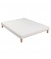 Sommier LBDM - RIVIERA - Tapissier lattes habillées H: 15 Cm - Pieds inclus - Structure sapin massif - renfort central