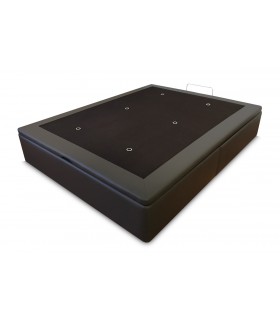 Sommier Coffre LBDM - STYL en pvc-24 cm de Hauteur utile- Vérins hydrauliques-Fond en mélaminé-base en 2 parties