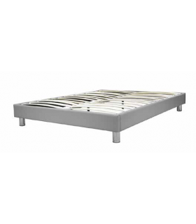 Sommier déco LBDM - Cadre Design - 26 lattes nues en multiplis - plusieurs revêtements -Pieds chromés - Démontable