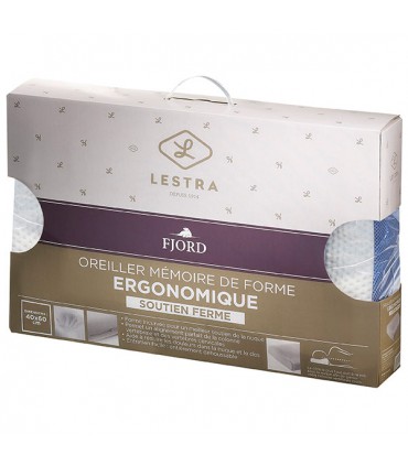OREILLER FJORD "ERGONOMIQUE" LESTRA 40 x 60 cm - Mousse à mémoire de