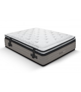 Matelas LBDM - GRAND LUXE - +/- 40 cm de hauteur - Double sur-matelas - Mémoire de forme - Grand confort Hôtelier